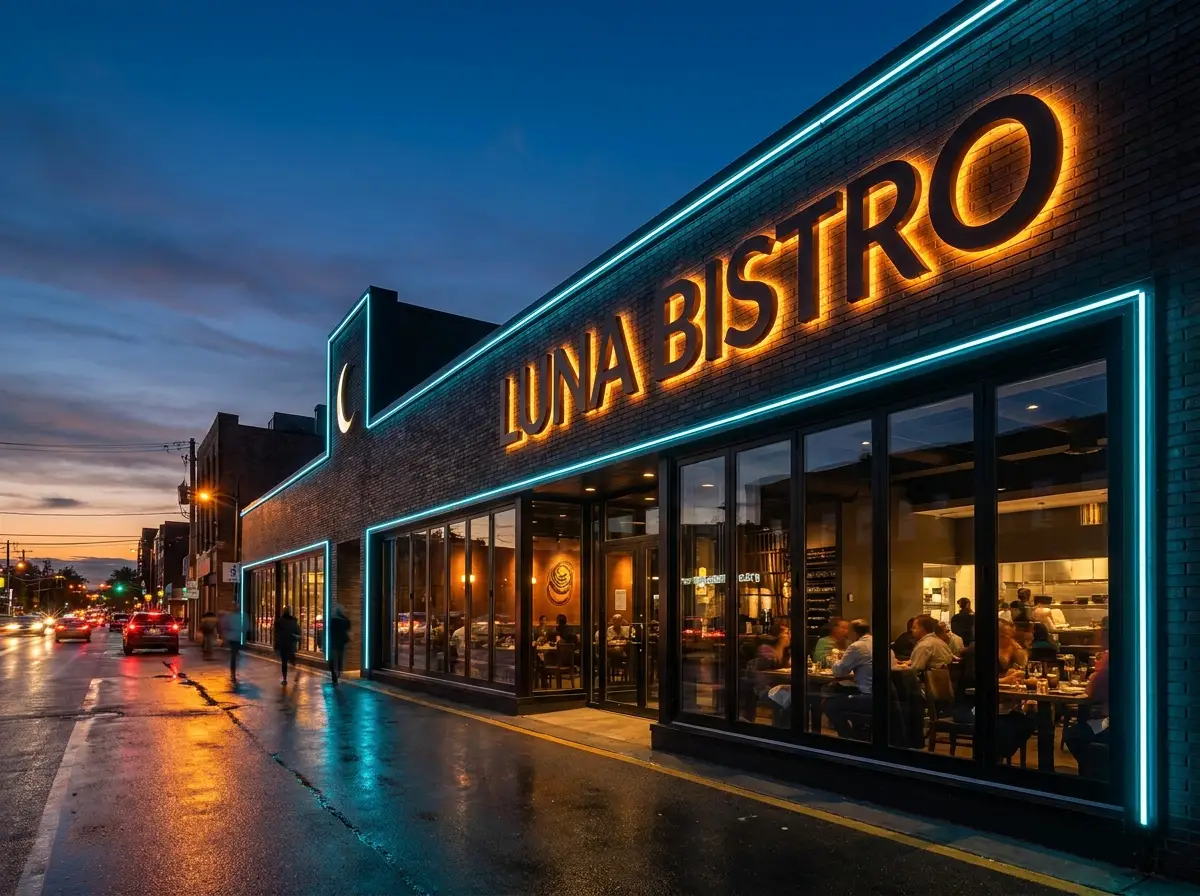 Restoran için ışıklı tabela uygulaması